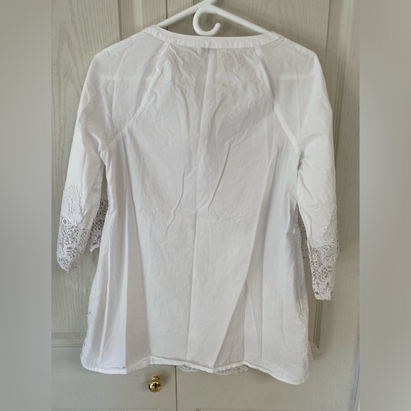 Alessa W. Collection Women's 3/4 Sleeve Smocked Blouse White Size US: 8 - Picture 3 of 5